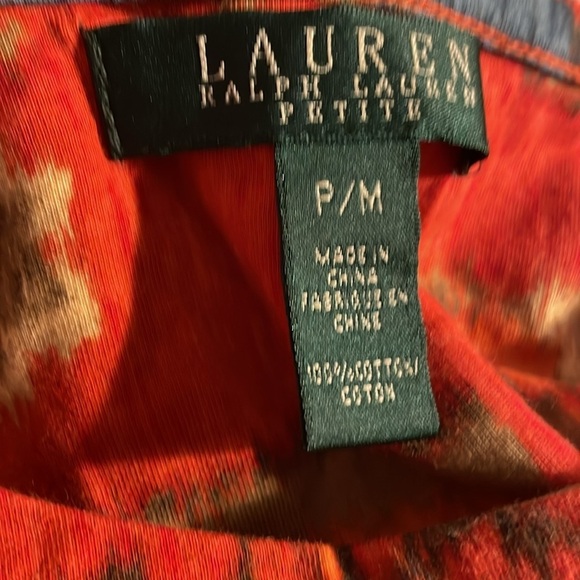 💚 3/$15 Bundle Sale Lauren Ralph Lauren Women's Short Sleeve Top, Petite Medium - Picture 6 of 13